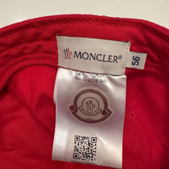 Moncler (Authentic)- Boys Baseball Hat - Red (56 inch) - New - Picture 4 of 4